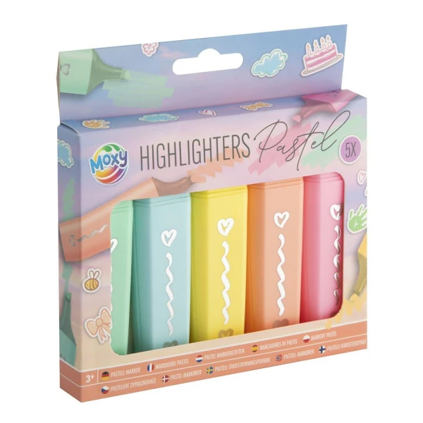 PASTEL UNDERLINE MARKERS 5pcs.