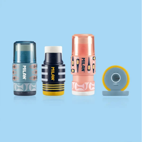 MILAN ERASER WITH SHARPENER EXTENSION SWIMS - 4 DESIGNS