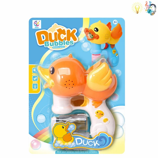 BATTERY-OPERATED DUCK BUBBLE GUN WITH LIGHTS & SOUNDS -  2 COLORS