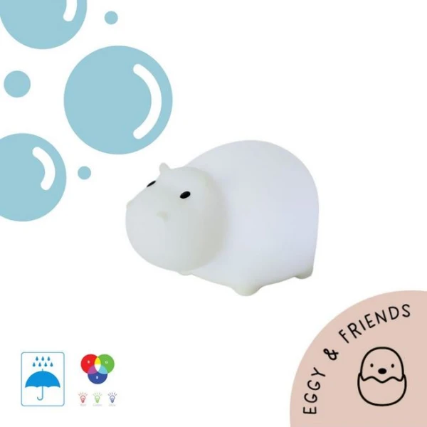MEGA LIGHT SWIMMY HIPPO - WATERPROOF LIGHT WITH COLOR CHANGES