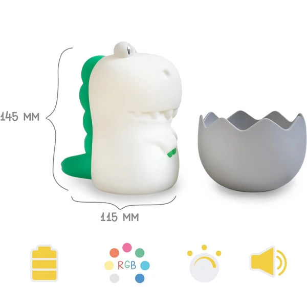 MEGA LIGHT KIDS DECORATIVE WHITE LAMP - DIGGY DINO