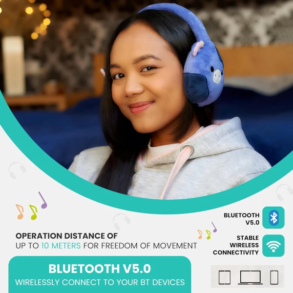SQUISHMALLOWS PLUSH BLUETOOTH HEADPHONES - INGRED THE COW