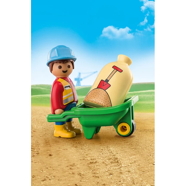 PLAYMOBIL 1.2.3 ΕΡΓΑΤΗΣ ΜΕ ΚΑΡΟΤΣΑΚΙ