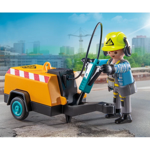 PLAYMOBIL ACTION HEROES ΕΡΓΑΤΗΣ ΜΕ ΚΟΜΠΡΕΣΕΡ