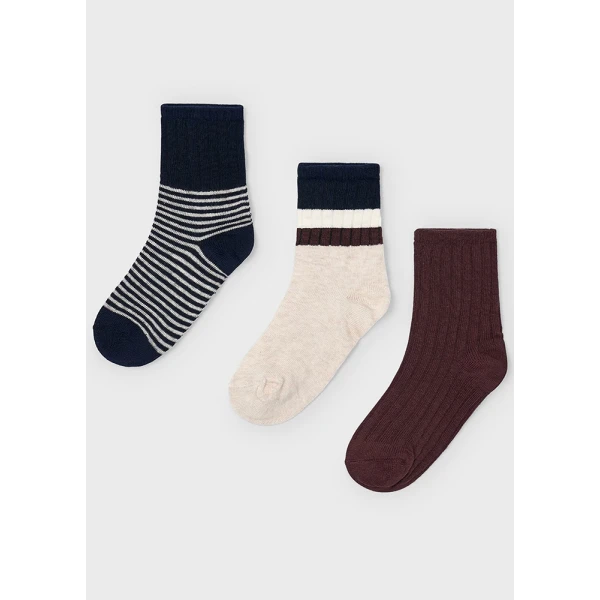MAYORAL SET 3 SOCKS PLUM 