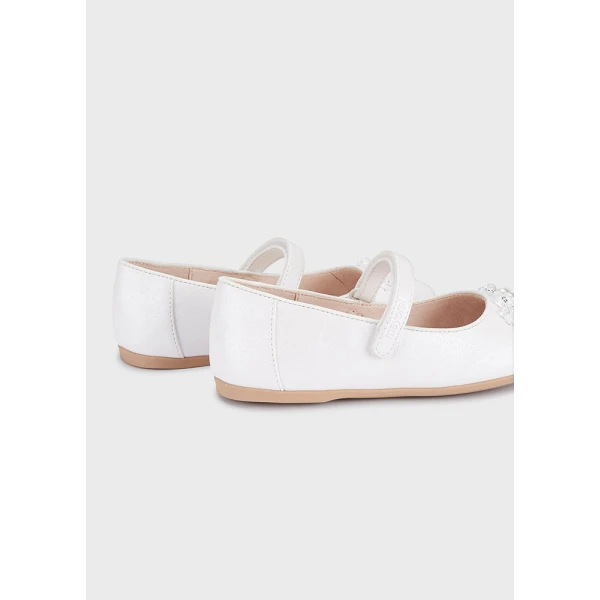MAYORAL BALLERINA SHOES BEADS WHITE-SILVER