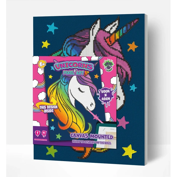 SPLAT PLANET DIAMOND PAINTING KIT ON FRAMED CANVAS 30X40 cm UNICORN