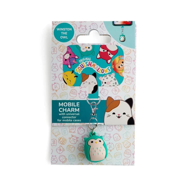 SQUISHMALLOWS UNIVERSAL MOBILE CHARM WITH CONNECTION PAD - WINSTON THE OWL