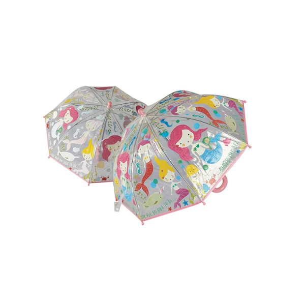 FLOSS & ROCK COLOUR CHANGING UMBRELLA TRANSPARENT - MERMAID