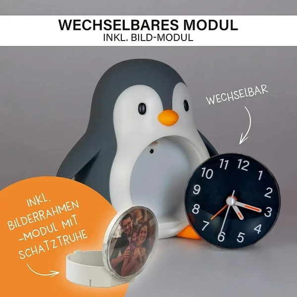 MEGALIGHT ALARM CLOCK POPPY PENGUIN WITH LIGHT