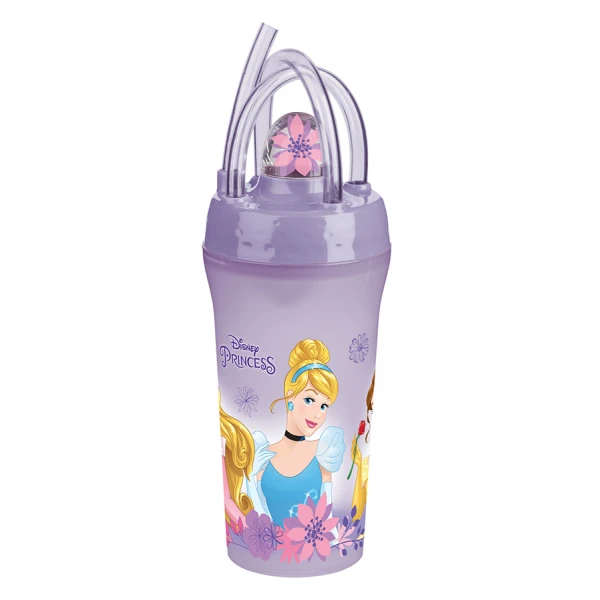 GLASS WITH STRAW PRINCESS MEDALLIONS