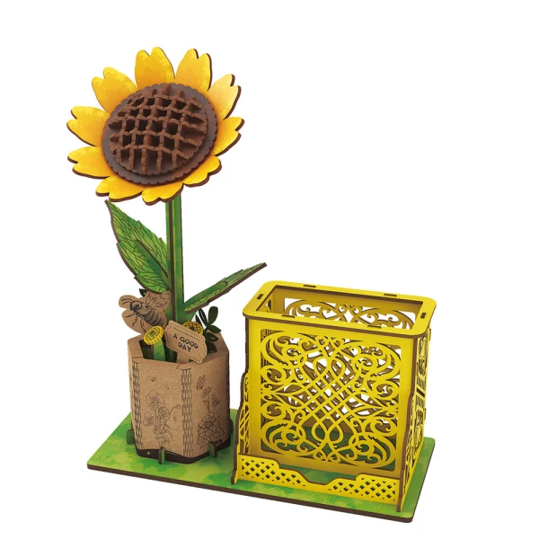 WUDORLD PLANT SERIES ΞΥΛΙΝΗ ΚΑΤΑΣΚΕΥΗ ΟΡΓΑΝΩΣΗ ΓΡΑΦΕΙΟΥ SUNFLOWER