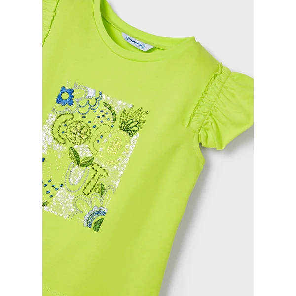 MAYORAL BLOUSE WITH STRAPS EMBROIDERY LIME