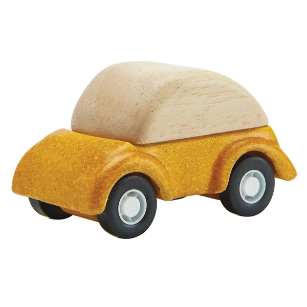 PLAN TOYS ΞΥΛΙΝΟ ΑΥΤΟΚΙΝΗΤΑΚΙ ΚΙΤΡΙΝΟ