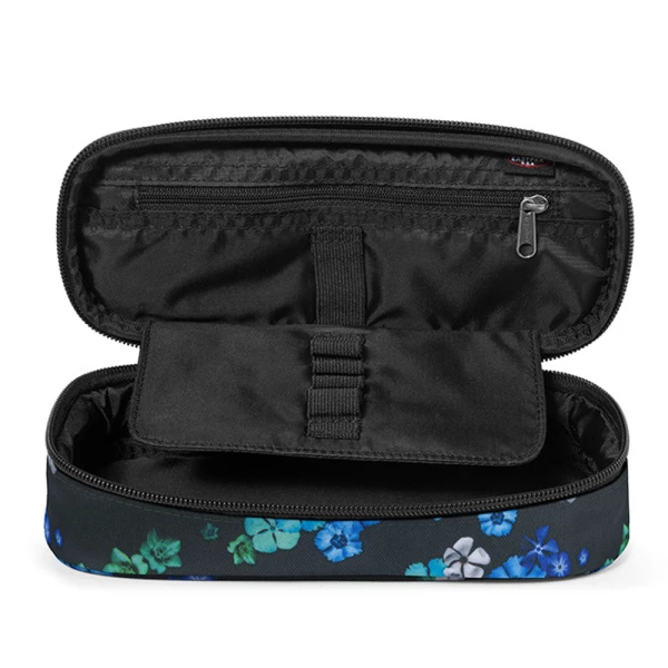 EASTPAK OVAL SINGLE PENCIL CASE FLORAL BLOOM BLACK