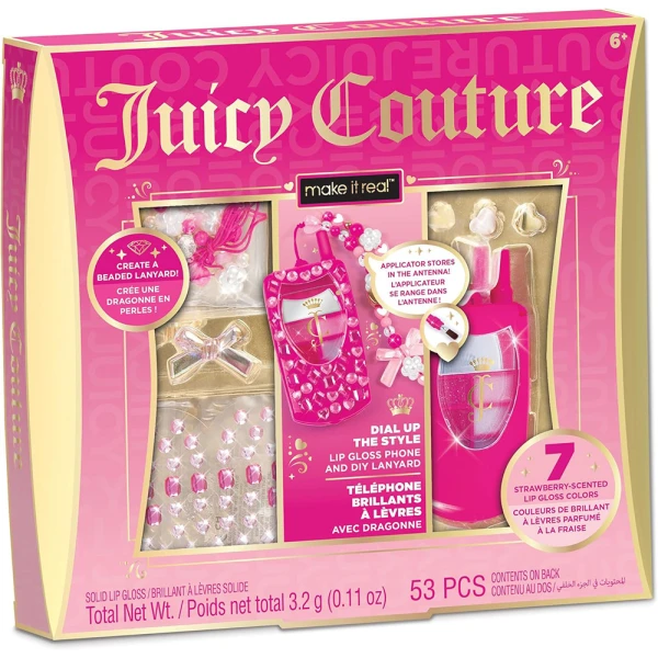 MAKE IT REAL JUICY COUTURE DIAL UP THE STYLE LIP GLOSS PHONE & DIY LANYARD