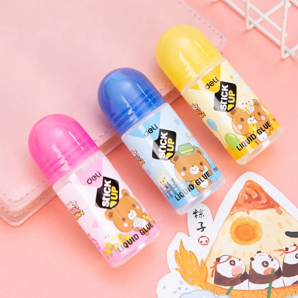 DELI LIQUID GLUE 35ml STICK UP E7301A - 3 COLOURS