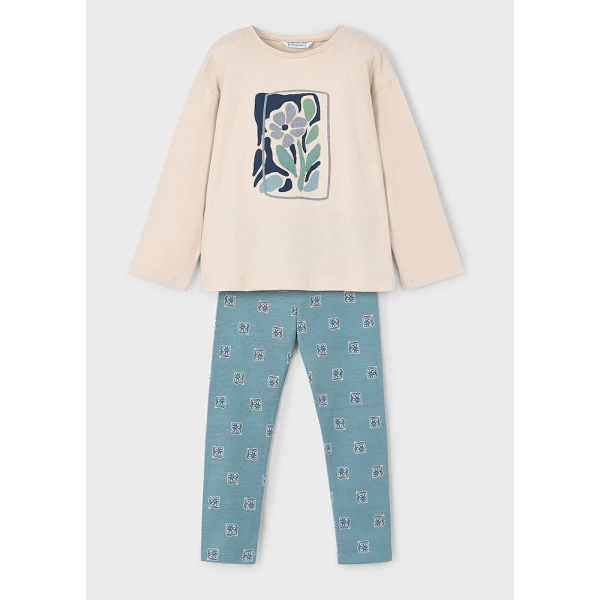 MAYORAL SET LEGGINGS PRINTED GREEN 