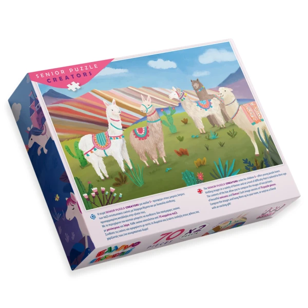 PUZZLE 70 pcs UNICORNS AND LLAMAS