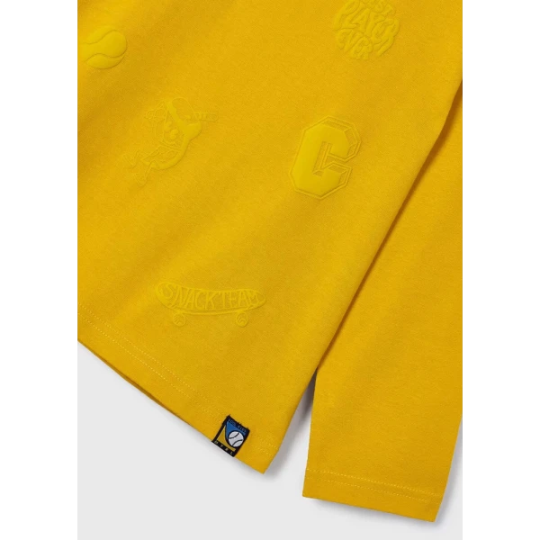 MAYORAL BLOUSE LONG SLEEVES PUFF PRINT MUSTARD