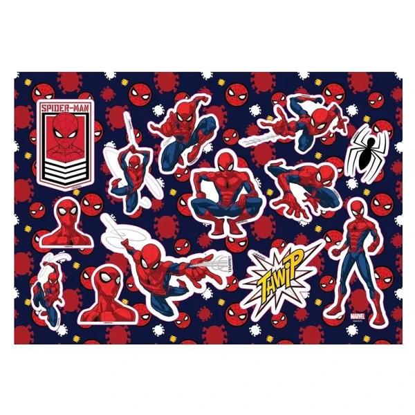 DRAWING PAD 23Χ33 cm 40 SHEETS WITH STICKERS & STENCIL SPIDERMAN - 2 DESIGNS