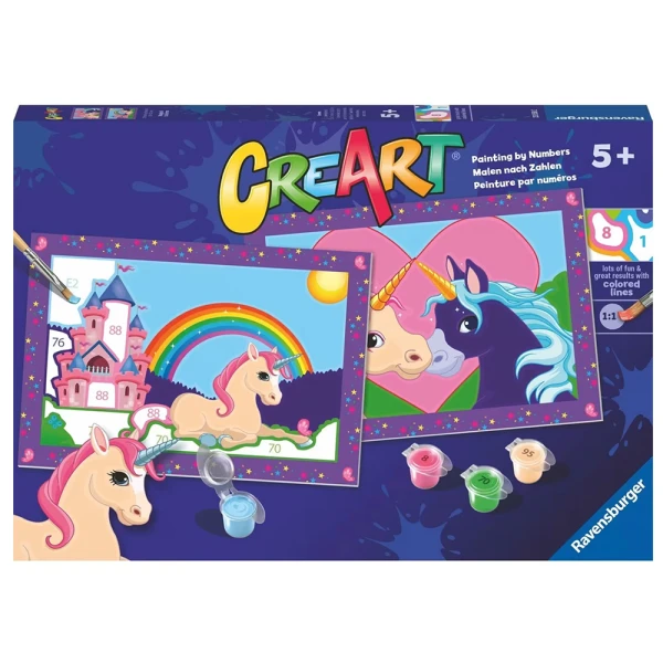 RAVENSBURGER PAINTING BY NUMBERS CREART JUNIOR UNICORNS