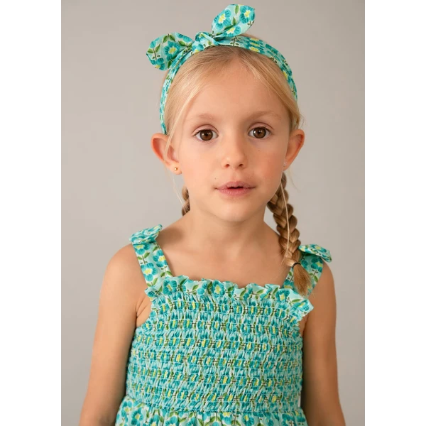 MAYORAL DRESS PRINTED RIBBON DARK BLUE
