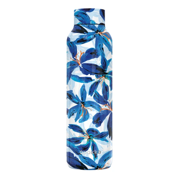 QUOKKA STAINLESS STEEL ΜΠΟΥΚΑΛΙ ΘΕΡΜΟΣ SOLID 630ml - BLUE HIBISCUS