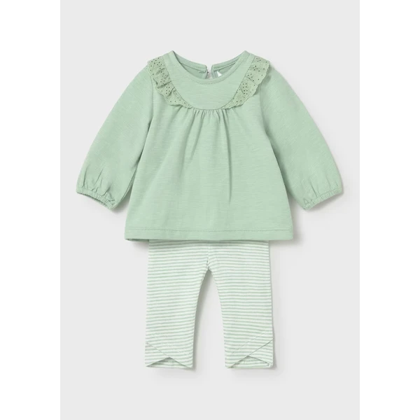 MAYORAL SET LEGGINGS 4 LONG SLEEVES SEAWEED GREEN