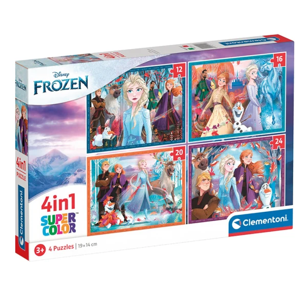 CLEMENTONI KIDS PUZZLE SUPER COLOR 4 IN 1 DISNEY FROZEN II 12-16-20-24 pcs