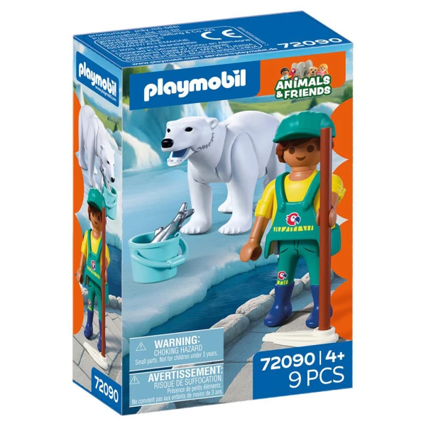 PLAYMOBIL ANIMALS & FRIENDS ZOO POLAR BEAR AND ZOOKEEPER