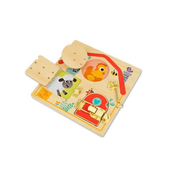 TOOKY TOY WOODEN LATCHES ACTIVITY BOARD