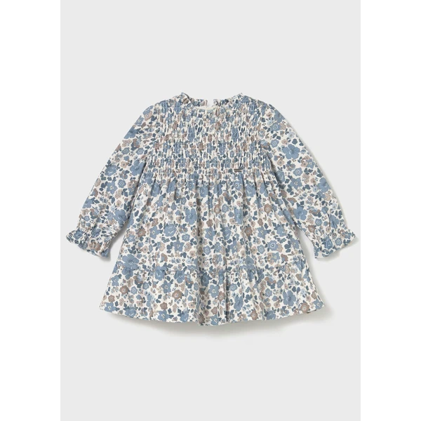 MAYORAL DRESS VELVET PRINTED LIGHT BLUE-PURPLE