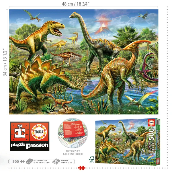 EDUCA PUZZLE 500 pcs JURASSIC PLAYGROUND