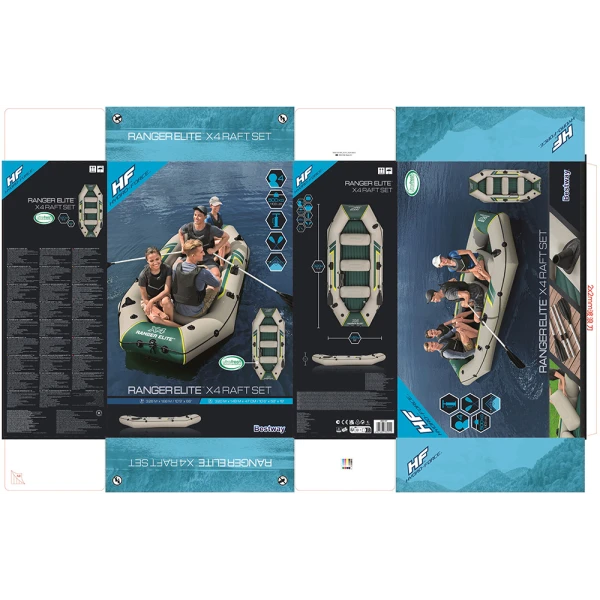 BESTWAY HYDRO-FORCE RANGER ELITE X4 ΣΕΤ ΒΑΡΚΑ RAFT 320X148X47 cm
