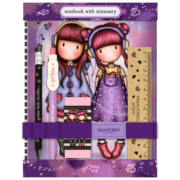 GORJUSS SANTORO NOTEBOOK AND STATIONERY SET THE DUET