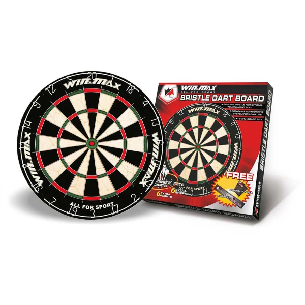 DART BOARD MADE OF HAIR WITH 6 DARTS MANY EXTRAS