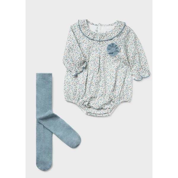 MAYORAL SET ROMPER AND TIGHTS ICEBERG