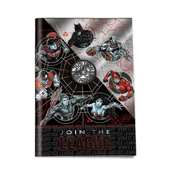 NOTEBOOK WITH PIN 17X25 50 SHEETS JUSTICE LEAGUE