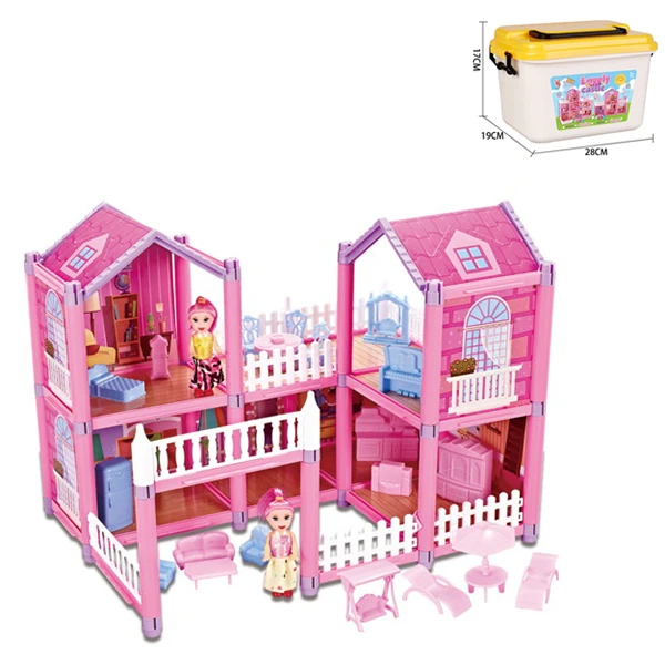 TWO-STOREY HOUSE WITH ACCESSORIES IN CARRYING CASE
