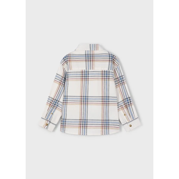 MAYORAL SHIRT LONG-SLEEVE PLAID BEIGE 