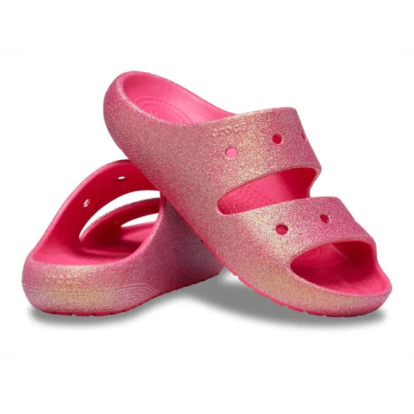CROCS CLASSIC IRIDISCENT GLITTER SANDAL 2 DRAGON FRUIT