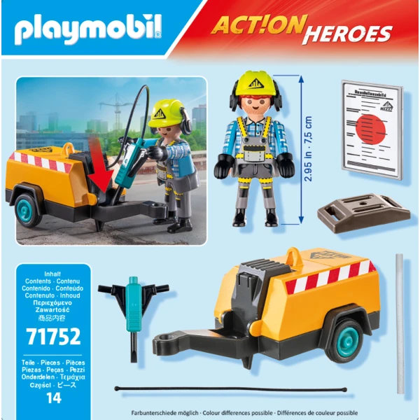 PLAYMOBIL ACTION HEROES ΕΡΓΑΤΗΣ ΜΕ ΚΟΜΠΡΕΣΕΡ