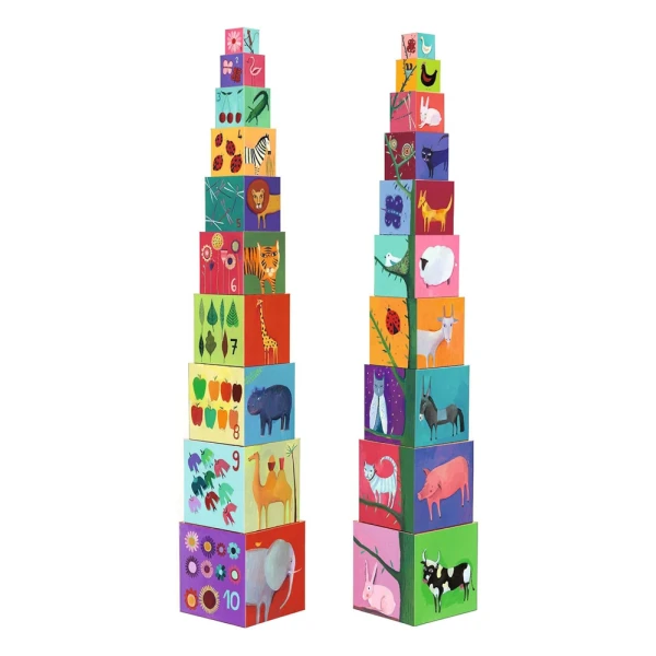 DJECO 10 CUBES DESIGNS ANIMALS & NATURE 