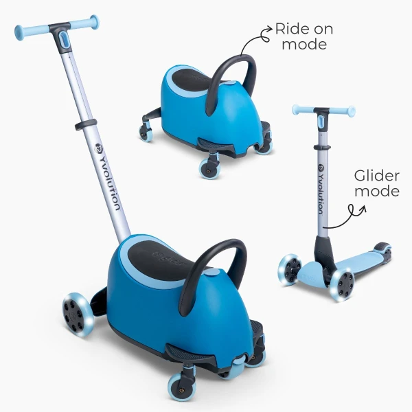 YVOLUTION ΠΑΙΔΙΚΟ ΠΑΤΙΝΙ 3ΤΡΟΧΟ 5 ΣΕ 1 YGLIDER LUNA ΜΠΛΕ
