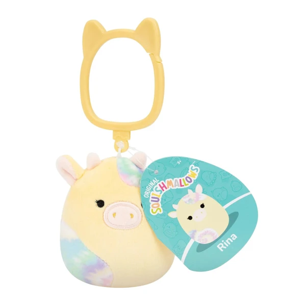 SQUISHMALLOWS PLUSH KEYCHAIN 9 cm W12 - RINA THE YELLOW COW