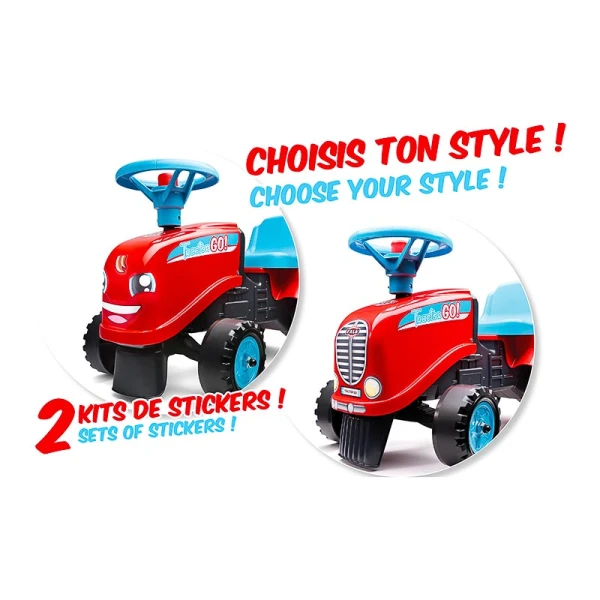 FALK GO RIDE-ON TRACTOR WITH TRAILER RED