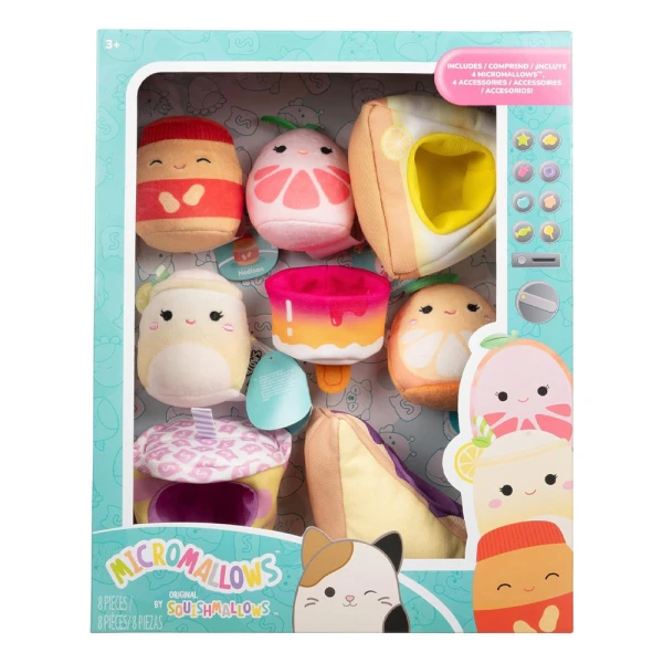 MICROMALLOWS - PLAY SET OF 8 PLUSH TOYS 6cm SQUISHMALLOWS & ACCESSORIES