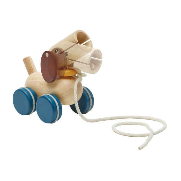 PLAN TOYS WOODEN PUSH AND PULL PUPPY