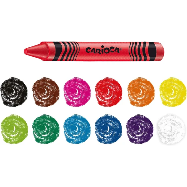CARIOCA WAX CRAYONS 12 COLOURS